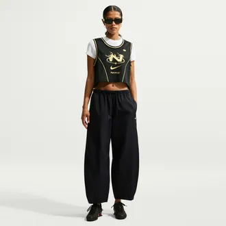 Nike Womens Nike Sportswear Loose Mid-Rise Barrel Pants in Black | IU1981-010