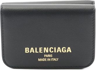 Balenciaga Portafoglio in pelle tri-fold anni 2023 - Nero