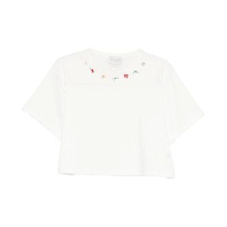 Forte_Forte Flower Detail T-Shirt - female - Forte Forte - T-Shirts - White - L - Tops