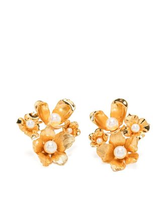 Jennifer Behr flower earrings - Gold