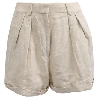 Staud Staud Luisa Pleated Shorts in Ecru Cotton