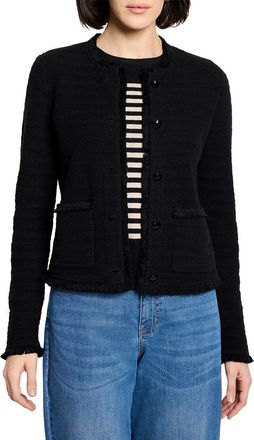 Nic+Zoe NIC+ZOE Petite Fringe Mix Femme Knit Linen-Blend Jacket
