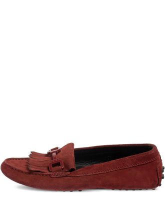 Tod's suede loafers - women - Suede/Suede/Rubber/Leather - 35.5 - Red
