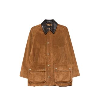 Nili Lotan Contrast-collar Suede Jacket