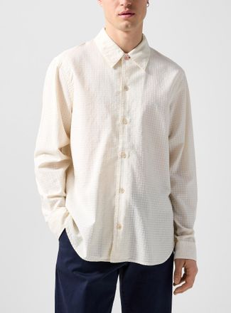 Paul Smith Mens Textured cream-coloured jacquard shirt