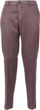 PESERICO Tailored Brown Textured Straight-Leg Pants