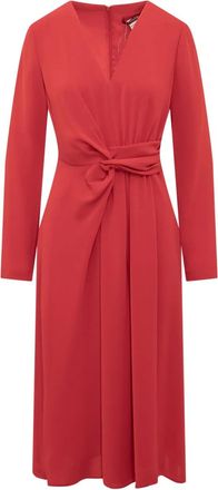 Max Mara Abito midi con scollo a V - Rosso