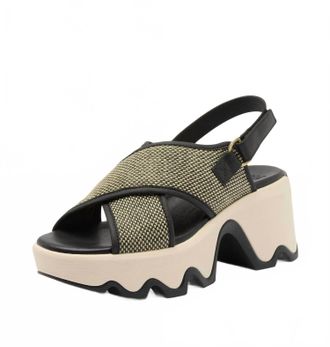 Sorel Womens Kinetic Aura Slingback Txt Sandals In Black, Bleached Ceramic
