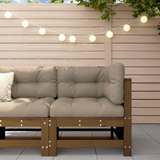 vidaXL Sof&aacute; De Esquina De Madera Maciza De Pino Marr&oacute;n Miel Vidaxl