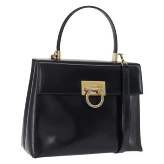 Ferragamo Pre-owned Enamel Hand Bag - Dames - Pre-owned - Zwart - Maat: ONE Size