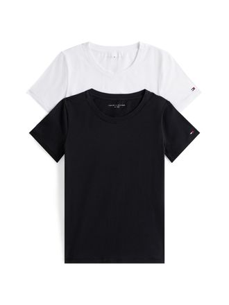 Tommy Hilfiger T-Shirt, Damen, Gr. XL (42/44), weiss (wei&szlig;, schwarz), Jersey, Obermaterial: 95% Baumwolle, 5% Elasthan, TOMMY HILFIGER UNDERWEAR, unifarben, regular 