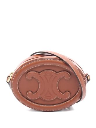 Celine 2010s Small Triomphe Oval Calfskin crossbody bag - women - CALFSKIN - One Size - Brown