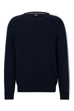 HUGO BOSS Mens Pontevico Crew Neck Knitwear Dark Blue - Size X-Large