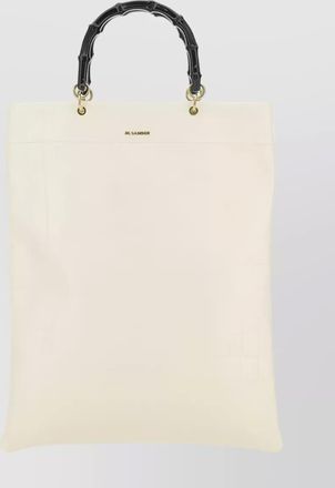 Jil Sander bamboo-handled leather tote bag
