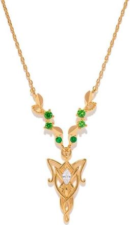 Girls Crew 18k Gold Plated Cubic Zirconia Elven Pendant Necklace at Nordstrom