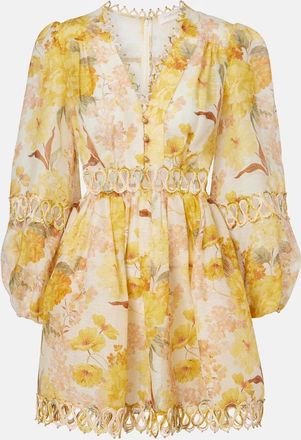 Zimmermann Vestido corto Como de lino y seda floral