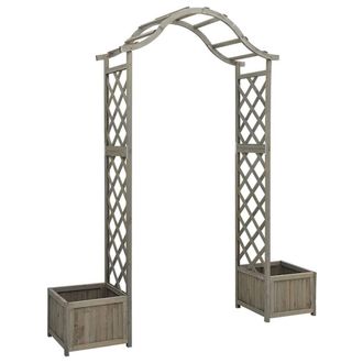 Berkfield Home Garden Pergola with Planter Grey Solid Firwood