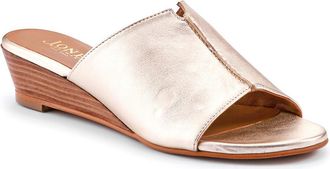 Jones Bootmaker Womens Jocelyn Leather Wedge-Heel Mules - Gold - Size UK 3