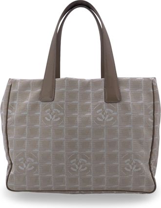 Chanel Pre-owned Womens Cloth Tote Bag Classic CC Shopping - Beige Cotton - One Size