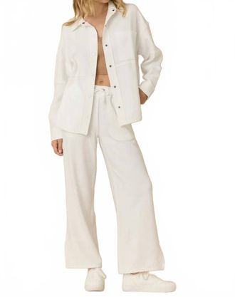 Vintage Havana Comfort Cord Wide Leg Pants In White