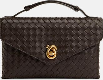 Bottega Veneta Dark Brown Knot Lock Crossbody Bag
