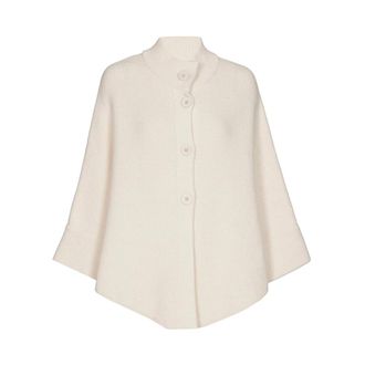 Marie Méro Truien & Vesten, Dames, Wit, S, Groene Cape met Knopen