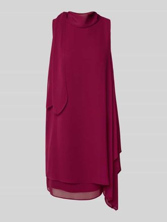 Vera Mont Mini Cocktailkleid mit Stehkragen und Schluppe in Bordeaux, Gr&ouml;&szlig;e 46