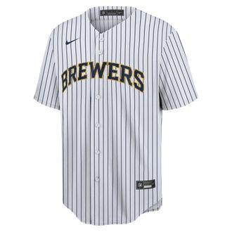 Nike Mens MLB Milwaukee Brewers (Christian Yelich) Replica Baseball Jersey in White | T770MZPBMZ7-Y22