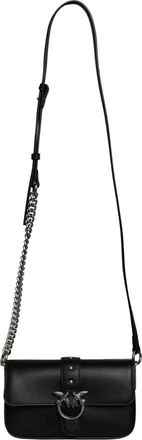 Pinko Love One Slouchy - Dames - Schoudertassen - Zwart - ONE Size - Leer - Tassen