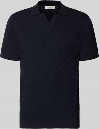 Casual Friday Casual Friday Regular Fit Poloshirt mit Strukturmuster Modell DYRVIK in Dunkelblau, Gr&ouml;&szlig;e XXL