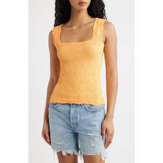 Free People Love Letter Floral Knit Camisole in Spark Light at Nordstrom, Size X-Small