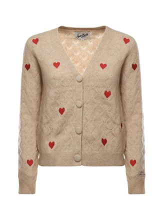 MC2 Saint Barth Alpaca Knit Cardigan With Diamond Pattern