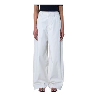 Christophe Lemaire Wide Trousers, female, White, Size: XS Wide-Leg Tailored Trousers