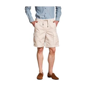 Mason's Korte Broeken, Heren, Wit, XS, Katoen, Cargo Bermuda met militaire zakken