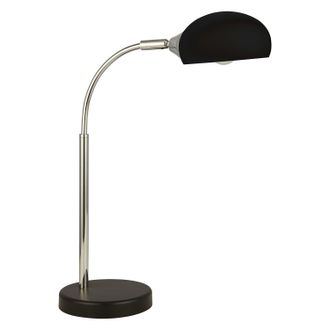 Searchlight Searchlight - Lampada Da Scrivania Contemporanea Astro Acciaio Cromo Vetro Nero 1 Luce E14