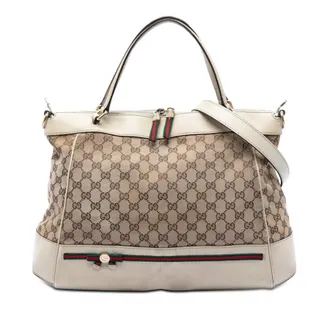 Gucci Pre-owned Gucci GG Canvas Web Mayfair Satchel Ladies HTTKR01UZ63KJBLD