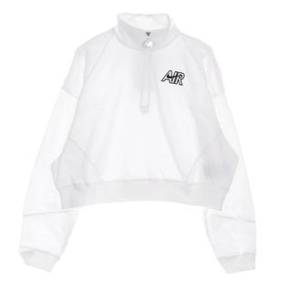 Nike Sportswear Fleece Top met Hoge Hals - Dames - Sportshirts - Wit - L - Katoen - Fitness