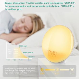OEM L&aacute;mpara Despertador Recargable - Simulaci&oacute;n De Amanecer - 7 Sonidos Naturales - Radio Fm