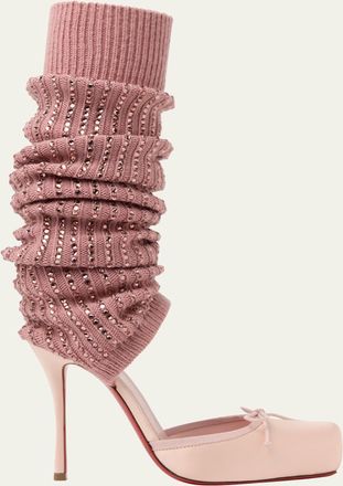 Christian Louboutin 110mm Cassia Annmac Satin Leg Warmer Pumps