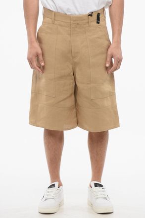 Fendi Shorts Cargo in Carta Tessile con Passanti Fendi