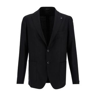 Tagliatore Jassen, Heren, Zwart, M, Wol, Zwarte Jassen - Monopetto