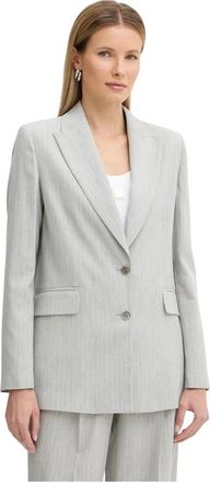 Fracomina Regular Single-Breasted Long Blazer - Dames - Blazers - Grijs - M - Polyester - Jassen