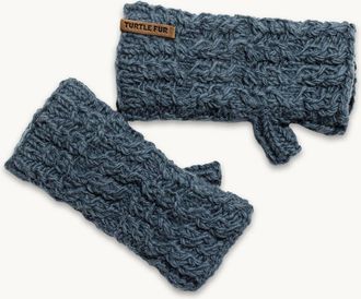 Turtle Fur Mika Wool Fingerless Mittens in Denim at Nordstrom