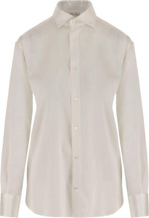 Her Shirt Stretch Zijde Blouse - Dames - Overhemden - Wit - M - Spandex - Overhemden