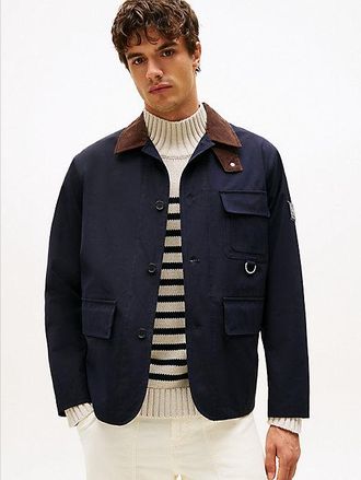Tommy Hilfiger Corduroy Collar Water Resistant Barn Jacket