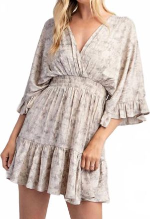 Glam V Neck Mini Dress In Grey