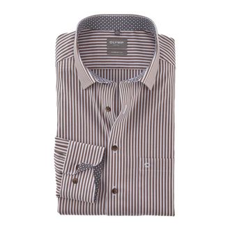 Olymp Olymp, Heren, Overhemden, Bruin, Maat: 2XL Katoen