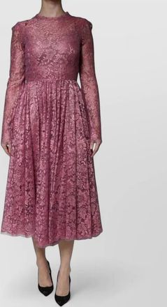 Dolce & Gabbana floral lace long sleeve midi dress