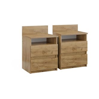 Vicco Comodino camera da letto Monty, Quercia dorata, 39.6 x 59.1 cm Set di 2