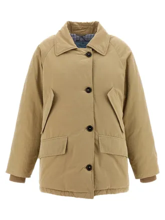 Prada Womens Beige Cotton Full-Length Jacket Clothing